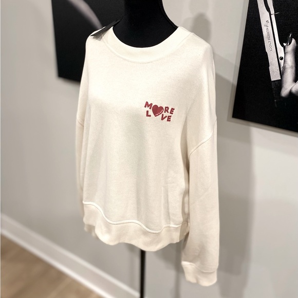 rag & bone Ivory Embroidered More Love Sweatshirt - Picture 5 of 15
